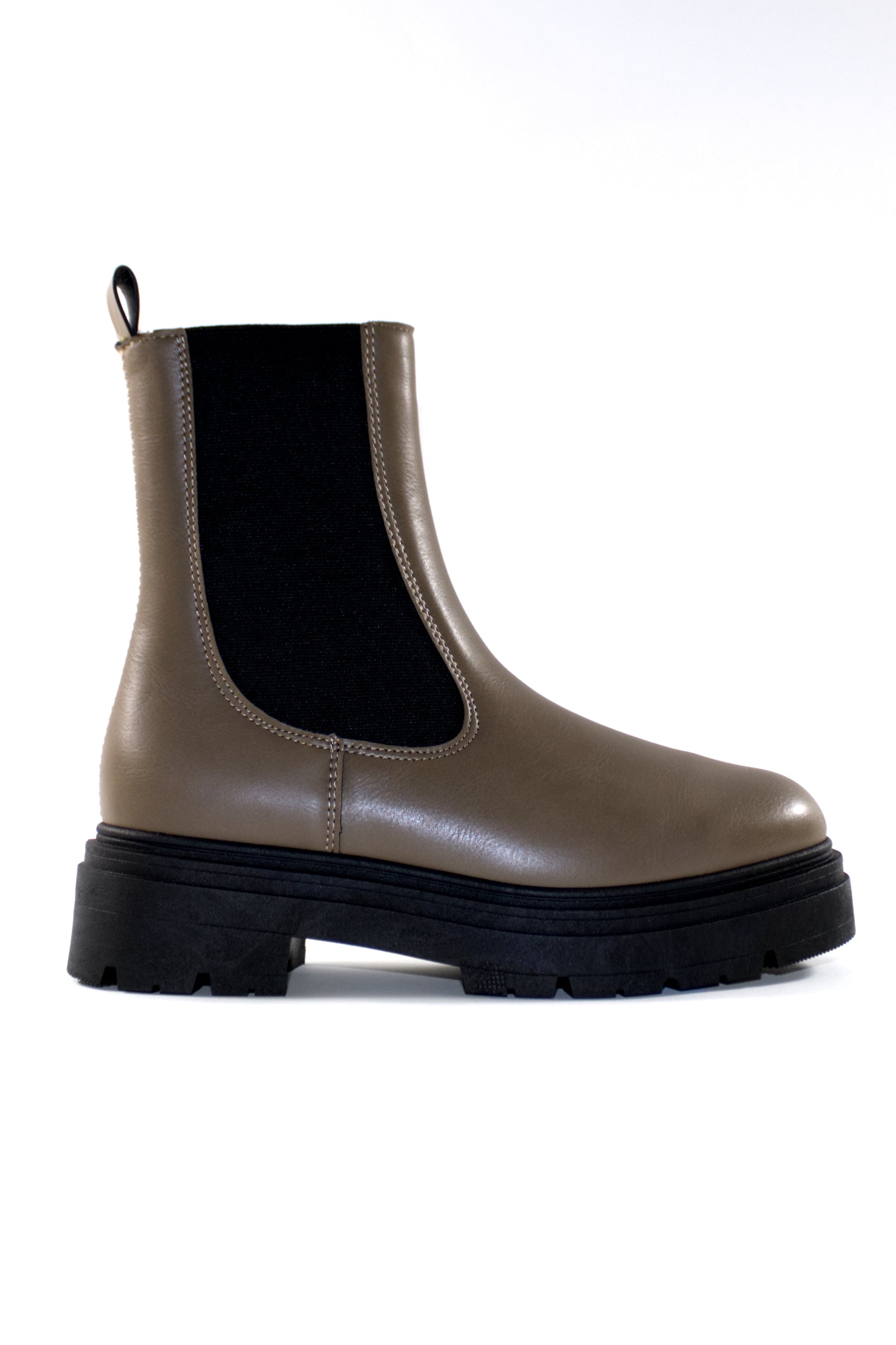 COMBAT PLATFORM BOOTS - DARK TAUPE