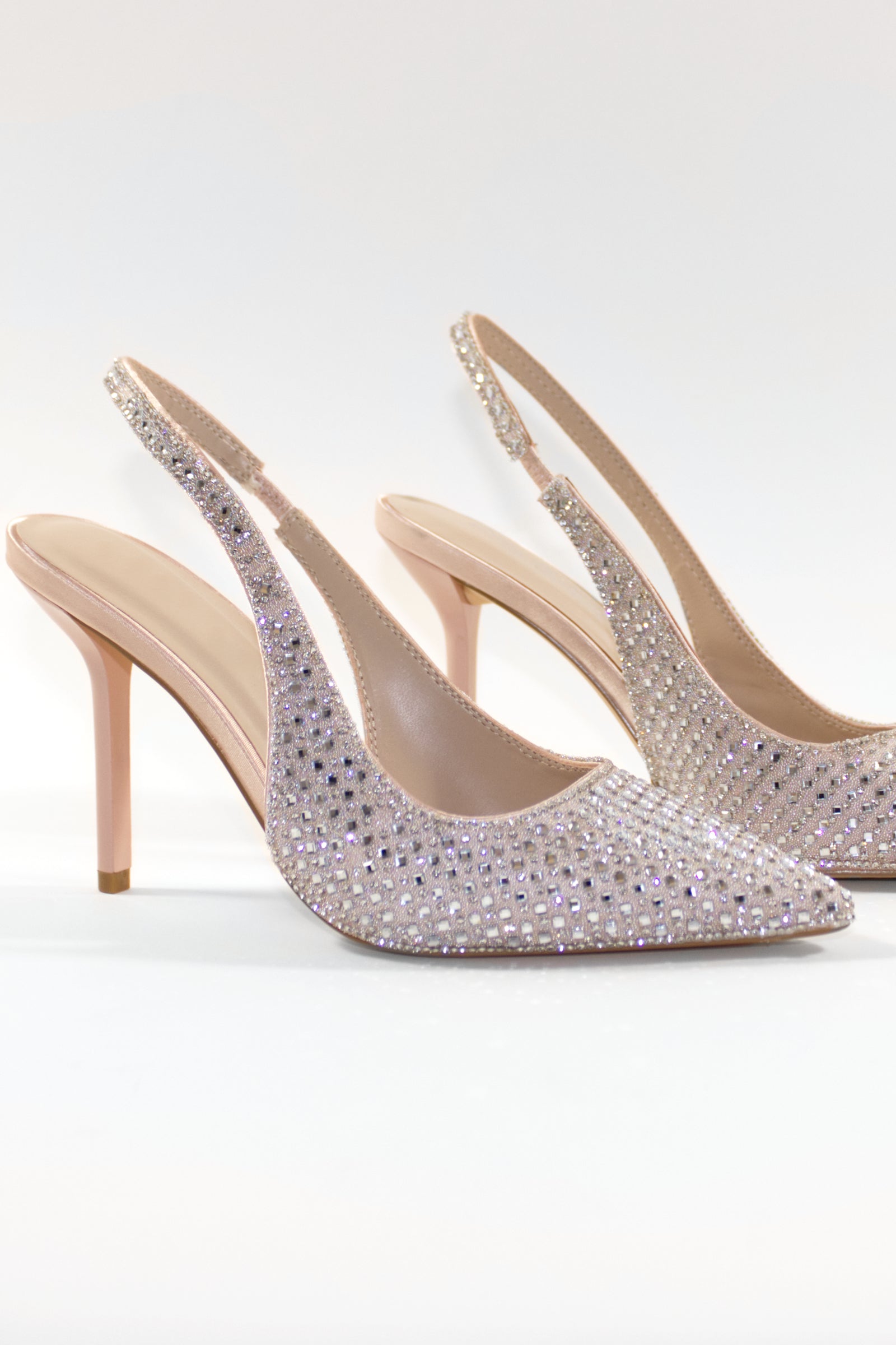 DEMI EMBELLISHED PUMP HEELS - NUDE