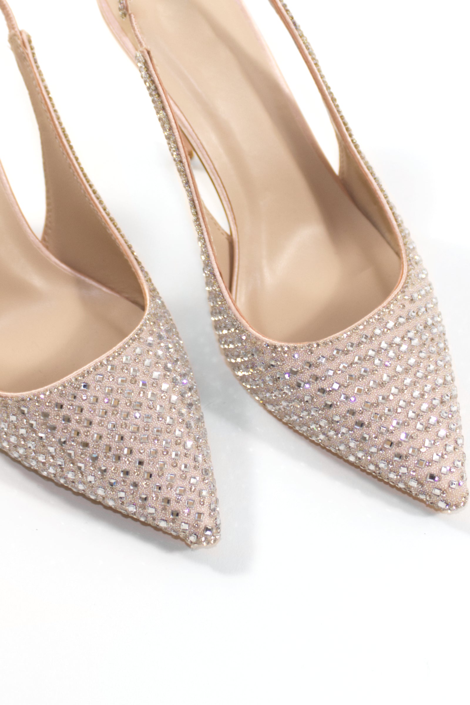 DEMI EMBELLISHED PUMP HEELS - NUDE