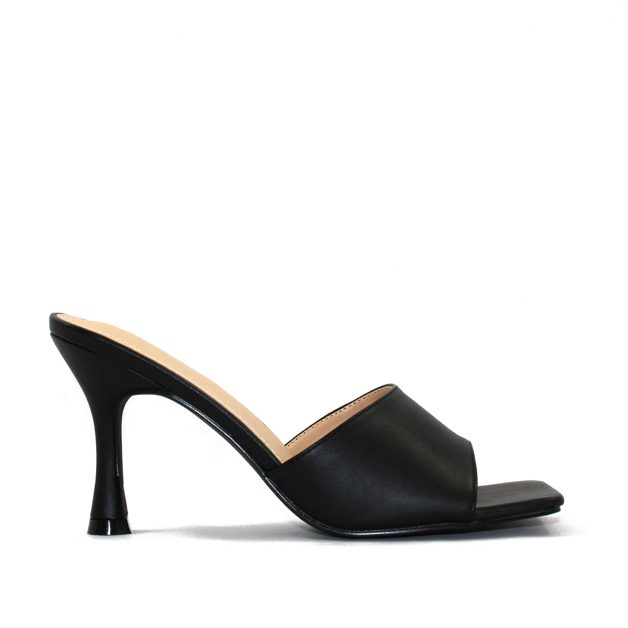 LINA MULE HEELS - BLACK
