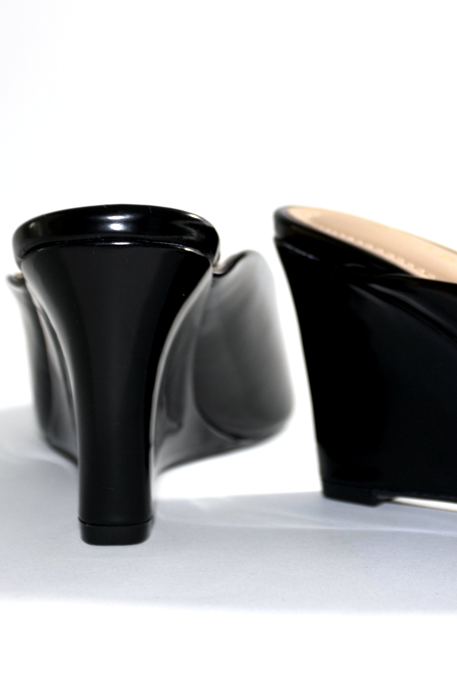 BECKY PUMP HEEL MULES - BLACK