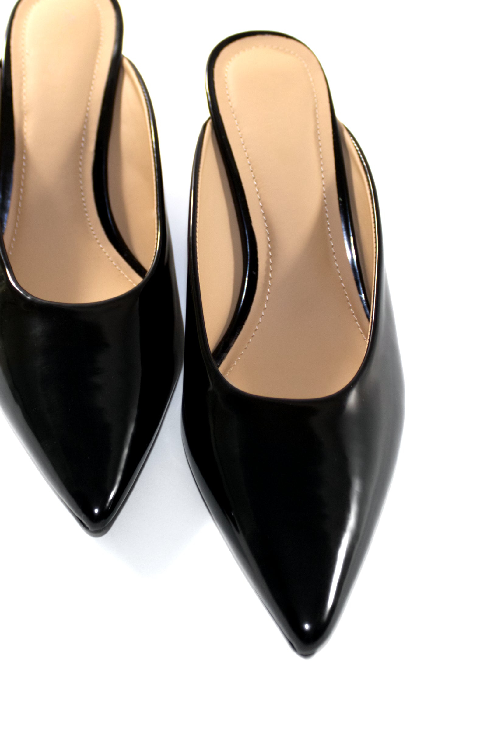 BECKY PUMP HEEL MULES - BLACK