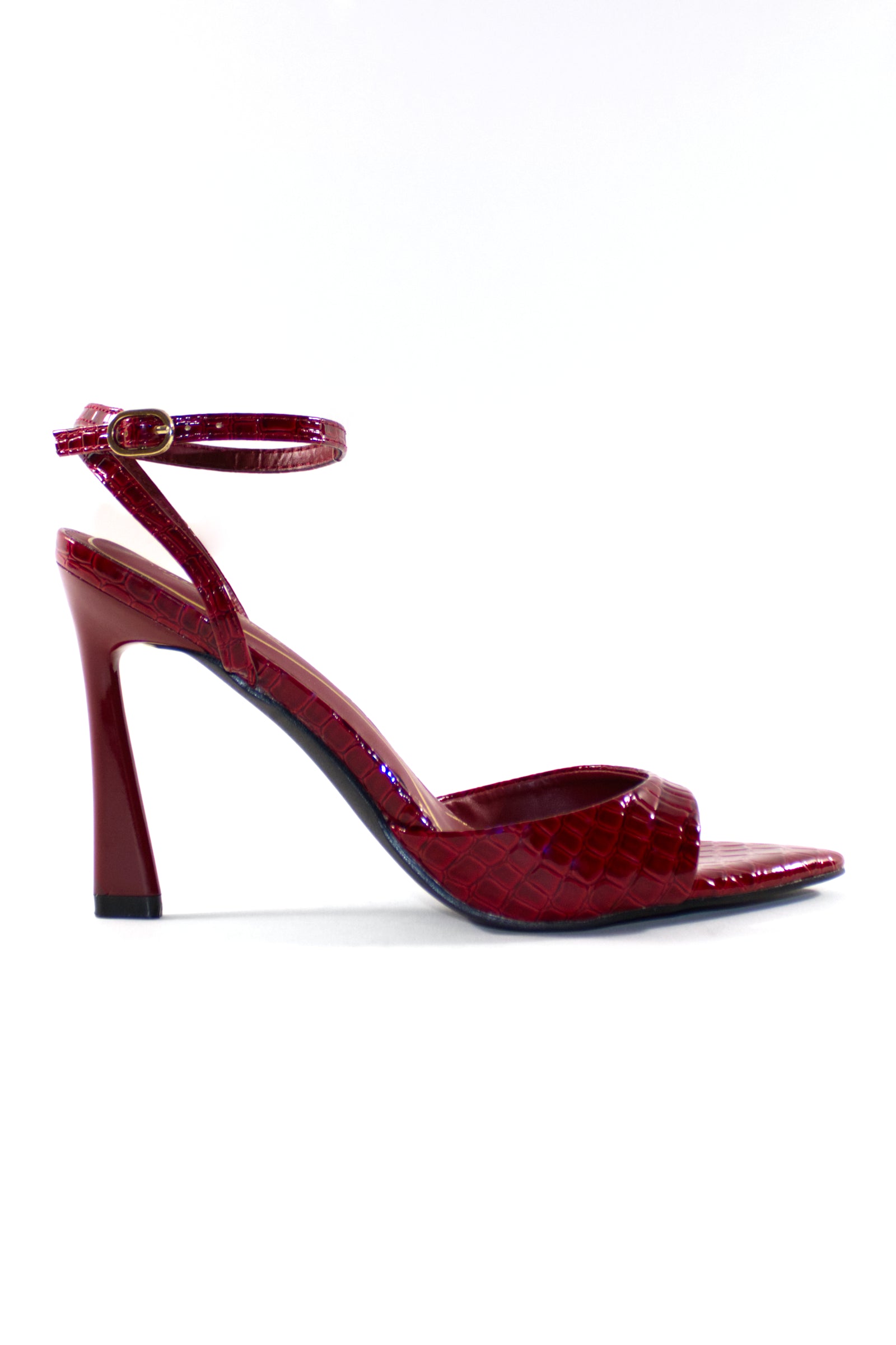 NADIA STRAPPY HEELS - RED CROC