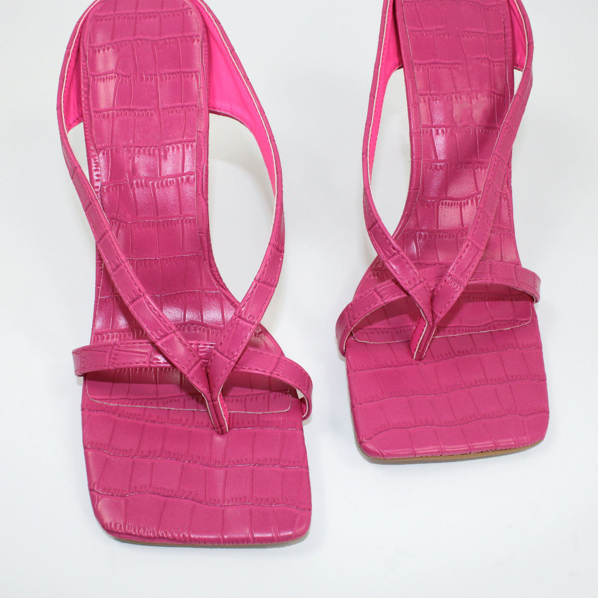 ZARA MULE HEELS - PINK CROC