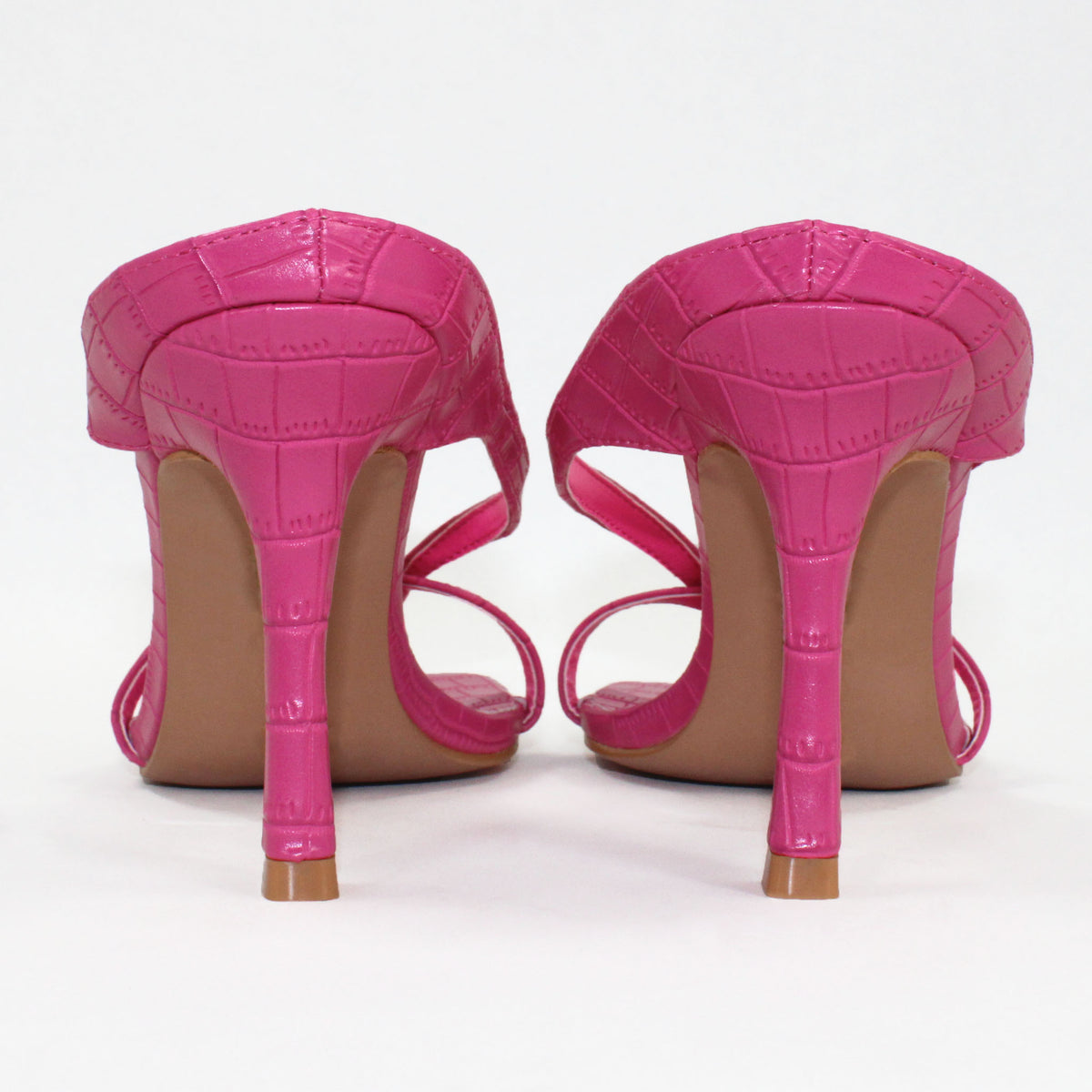 ZARA MULE HEELS - PINK CROC